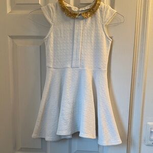 Elegant Kids' Dress with Gold Sequin Collar